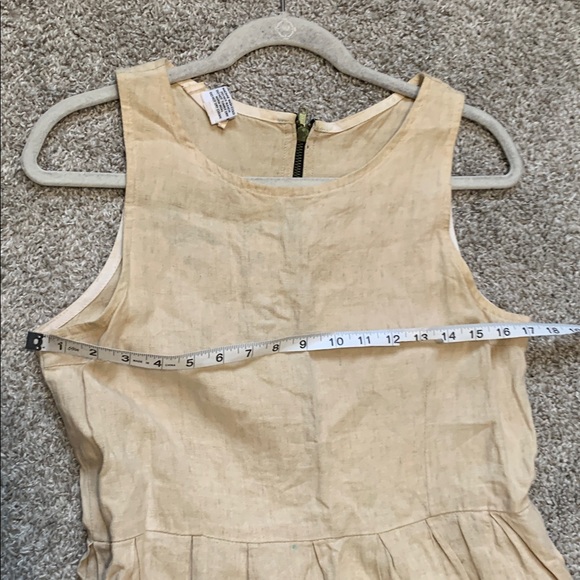 Y2K Ruby Cotton Tan Linen Sleeveless Mini Dress - Picture 9 of 9